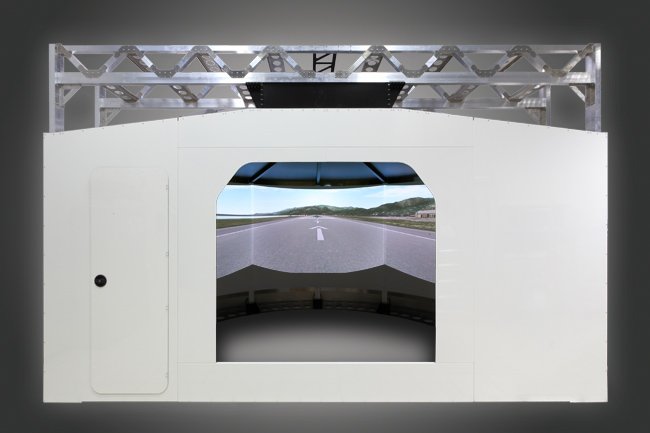 Screen structure with 180° Videoprojection