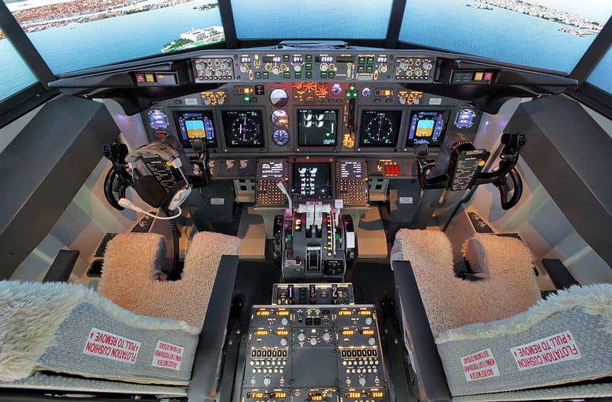 FSC B737 AES airport educational simulator cockpit