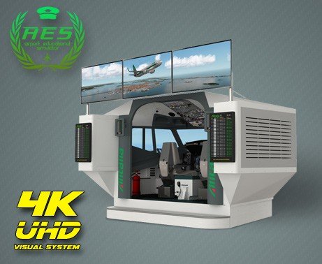 Visual 737NG 5-монитор 4K UHD симулятор, AES Аэропорт Учебный симулятор