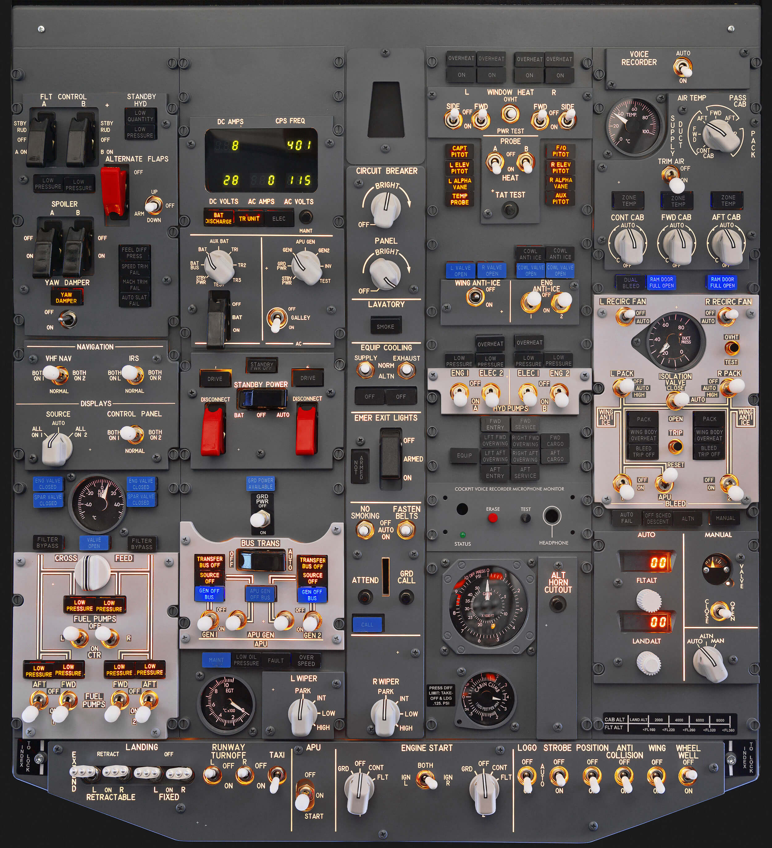 737NG Overhead Panel | Flight Simulator Center
