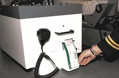 FSC B737 pedestal integrated ticket printer
