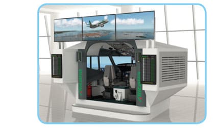 Тренажерный зал центра полетов FSC Боинг 737 2 места 5 мониторов Внешние мониторы 4K