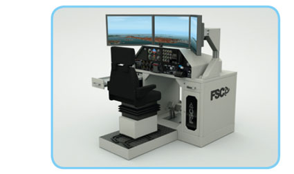 FSC centro simulazione volo sala training Simulatore General Aviation 1 sedile 3 monitor 32