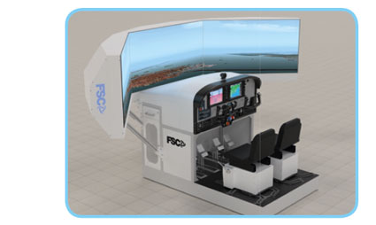 FSC filght simulator center trainign room General Aviation Simulator 2 seats 3x55 monitors