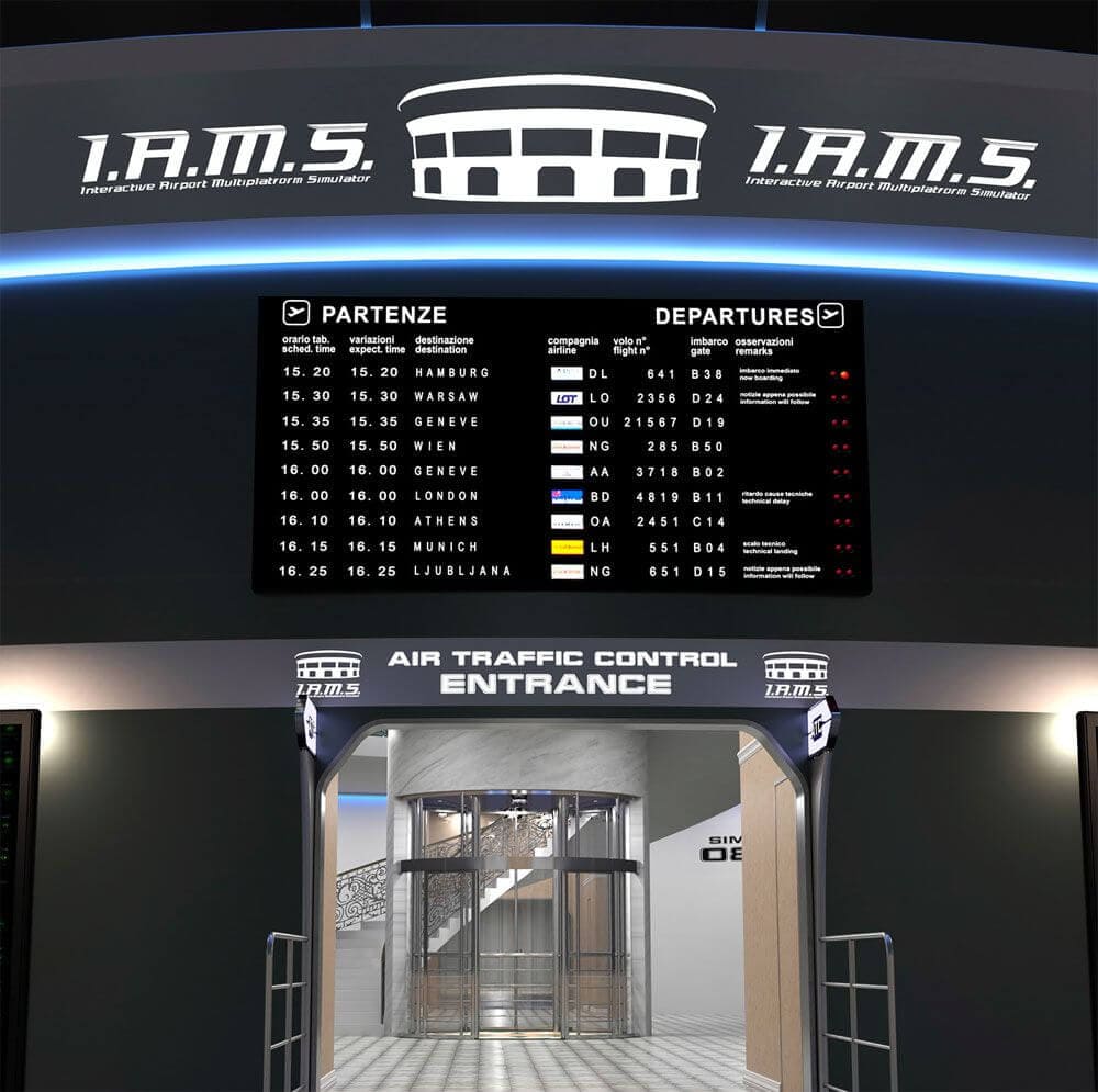 FSC IAMS Interactive Airport Multiplatform Simulator departures and arrivals entrance