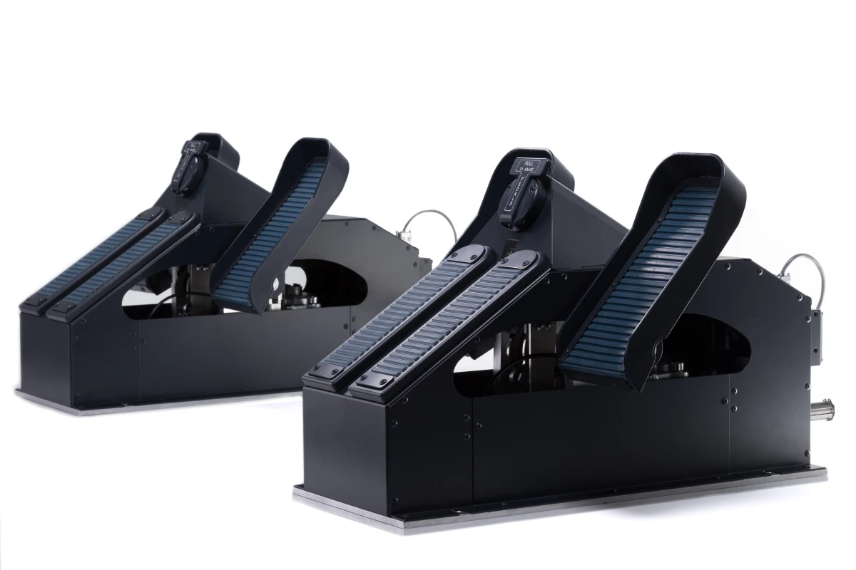 FSC A320 rudder pedals above first officer and captain together front view 34