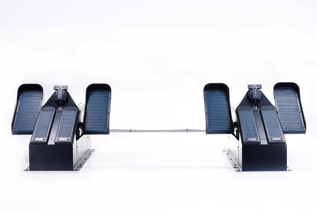 FSC A320 rudder pedals cpt and fo above front view both pedals linked