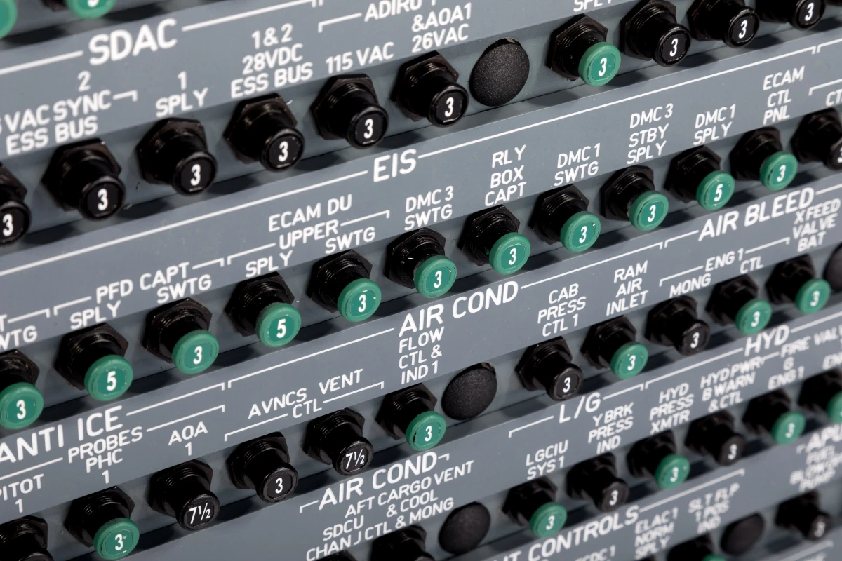 FSC A320 turnkey professional simulator circuit breakers 49VU detail