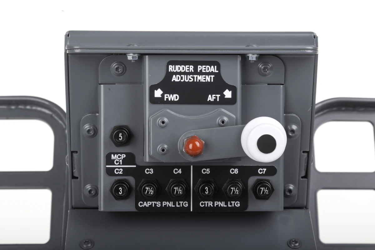 FSC B737 rudder pedals captain adjustment lever detail