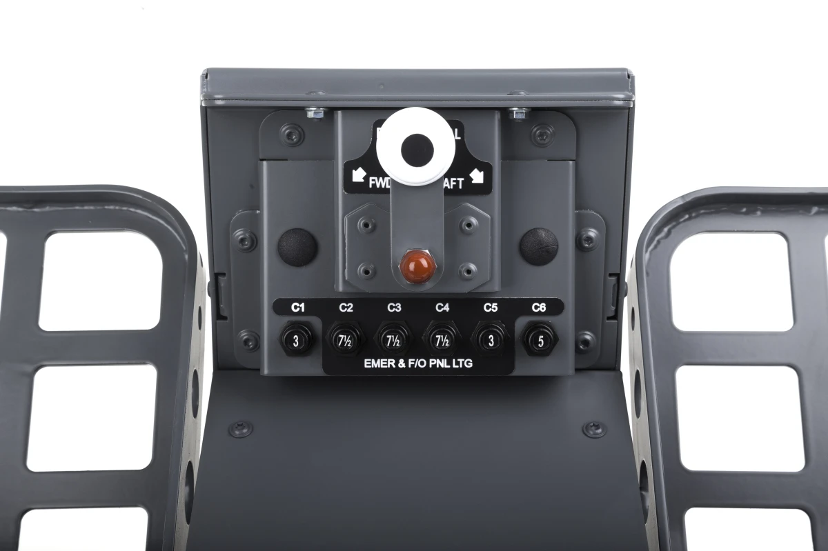 FSC B737 rudder pedals first officer adjustment lever detail