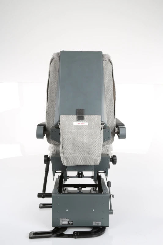 FSC B737 seat with jrails cpt armrests down back view