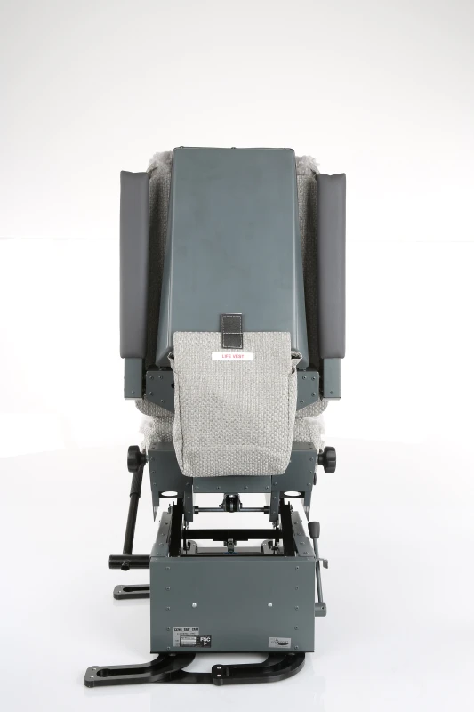 FSC B737 seat with jrails cpt armrests up back view