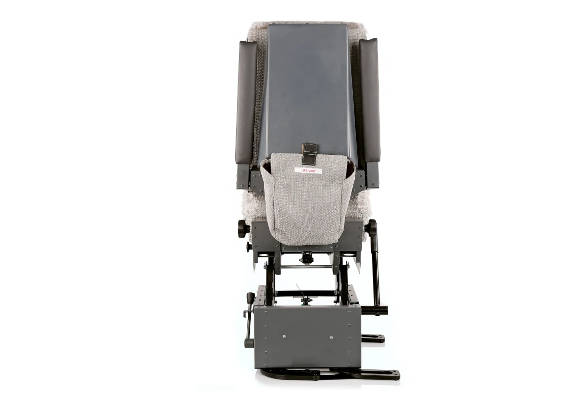 FSC B737 seat with jrails fo armrests up back view