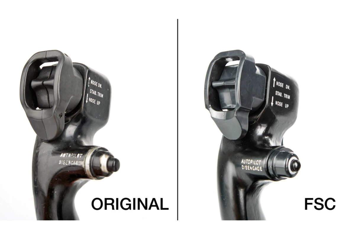 FSC B737 Yoke Control Wheel CPT Comparison trim switches