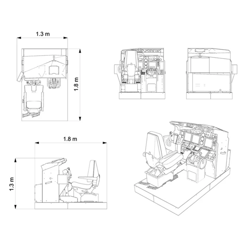 FSC B737NG MIP half simplified render dimensions