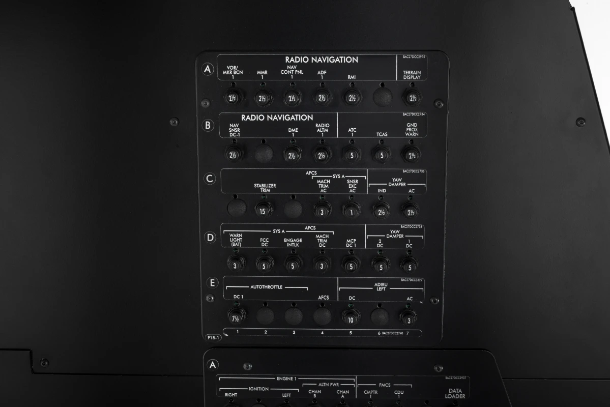 FSC B737NG Circuit breakers wall captain side P18-1 radio navigation panel