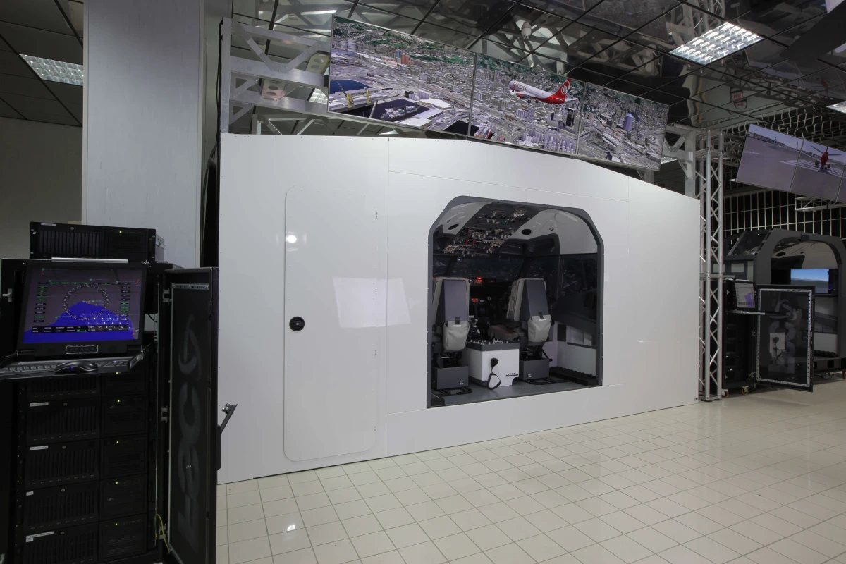 FSC B737NG turnkey professional flight simulator visual arena with projectors and rack 34