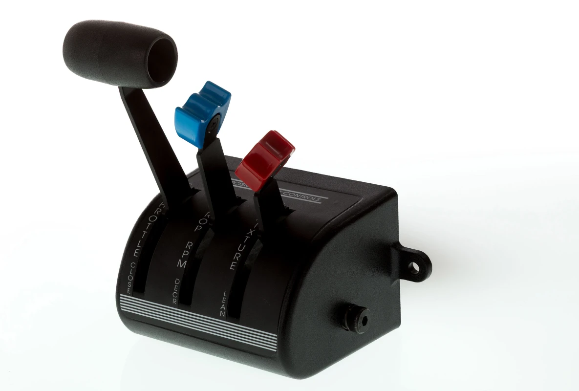 FSC MTGS general aviation single engine 3 levers throttle quadrant, throttle prop and mixture