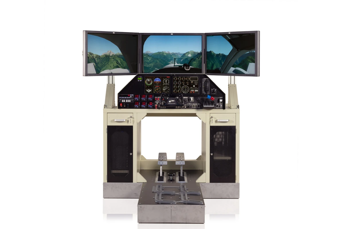 FSC MTGS330 general aviation simulator with touch panels front view