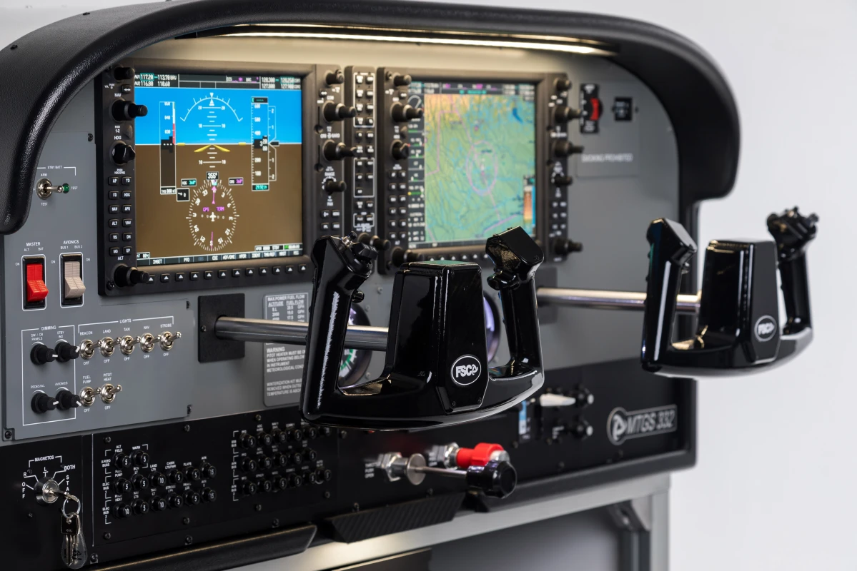 FSC MTGS332 cessna C172 general aviation dual yoke with trim switches motorized