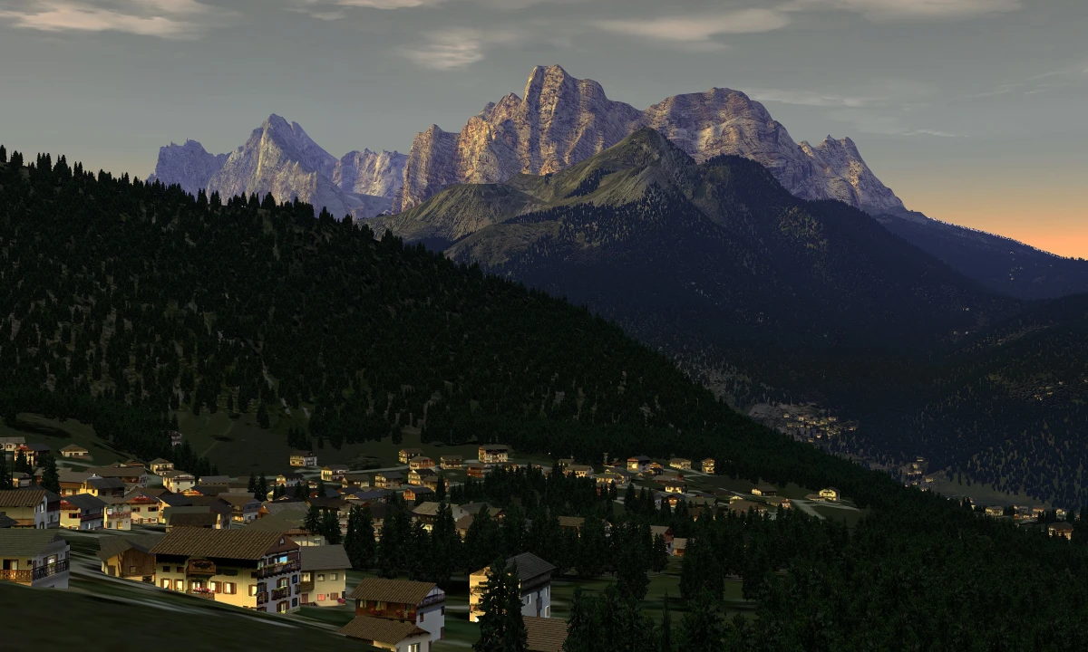 FSC helicopter simulator turnkey dolomiti 3D scenery 2