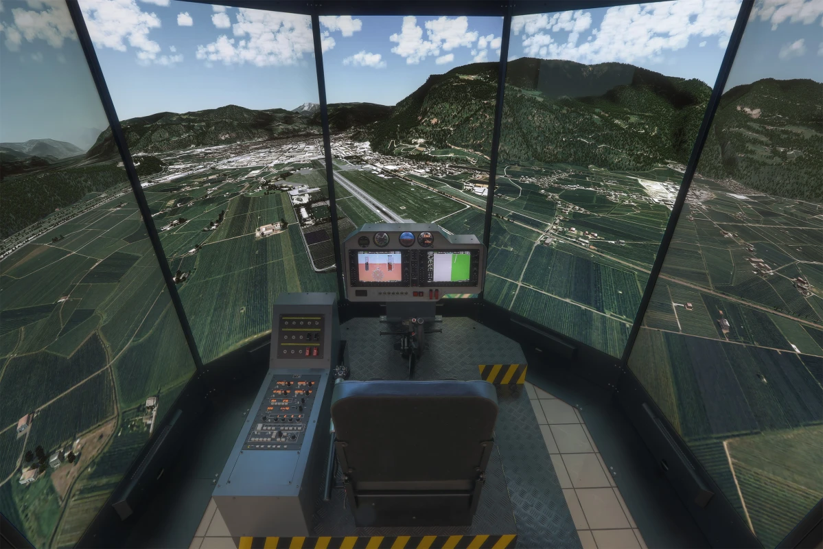 FSC helicopter simulator turnkey visual system five monitors
