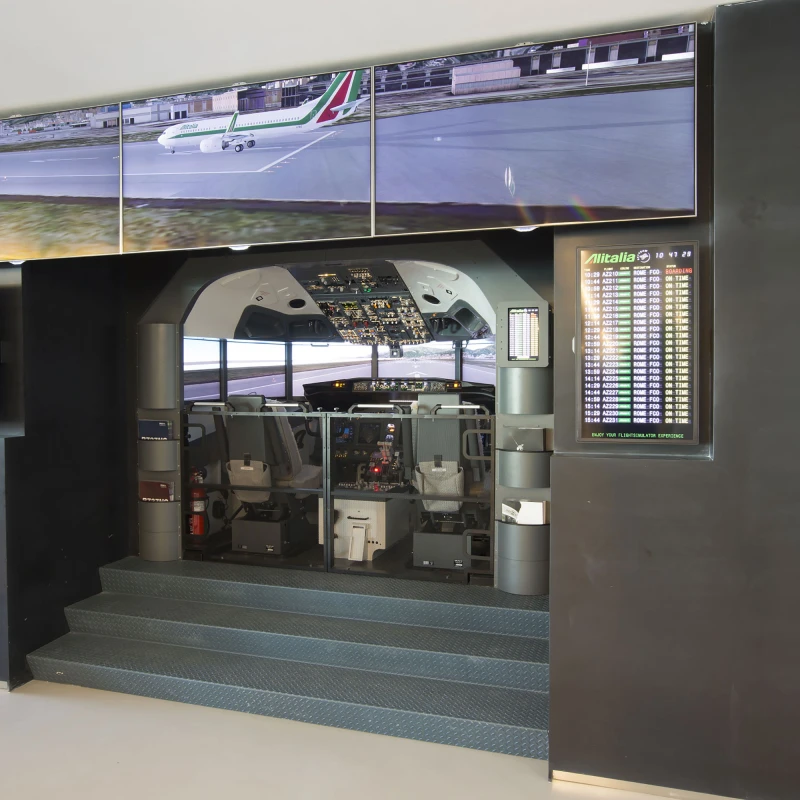 B737 simulator in Fiumicino VIP Lounge